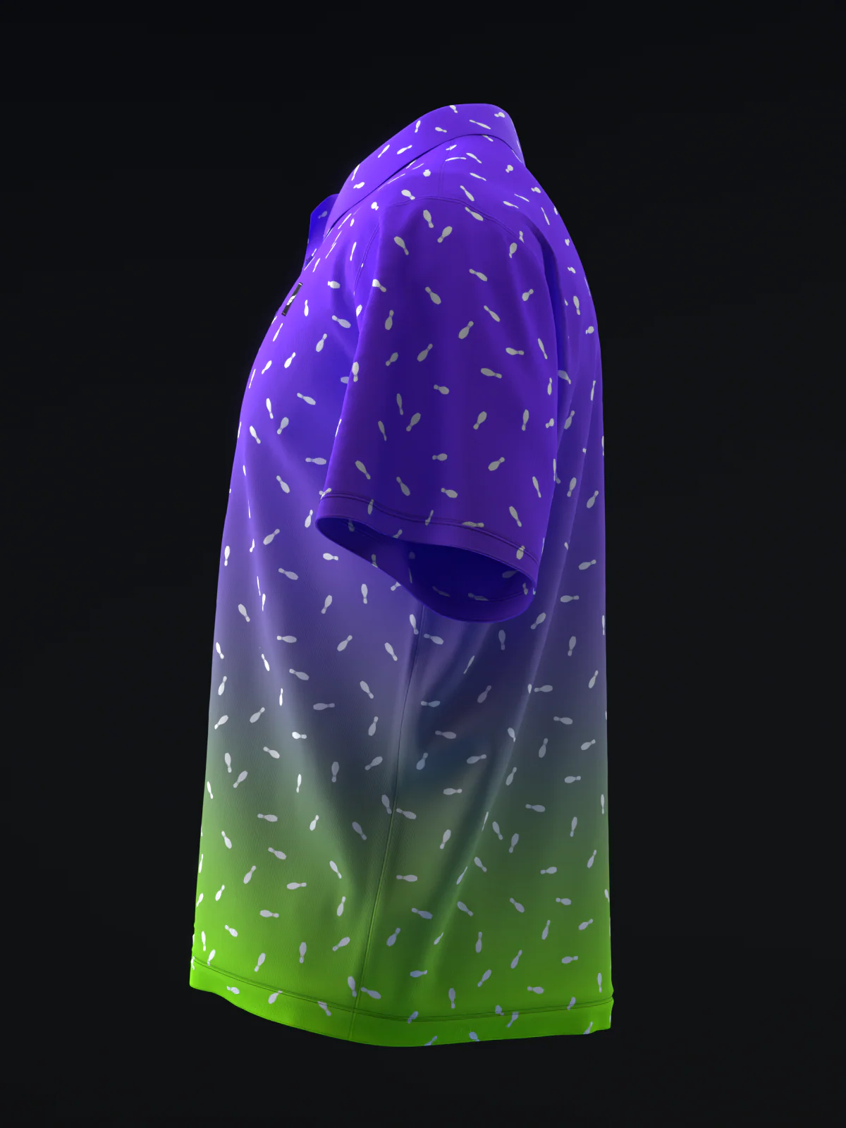 Fairways - Bowling Burst Neon Purple Green - Bowling Polo - Image 6