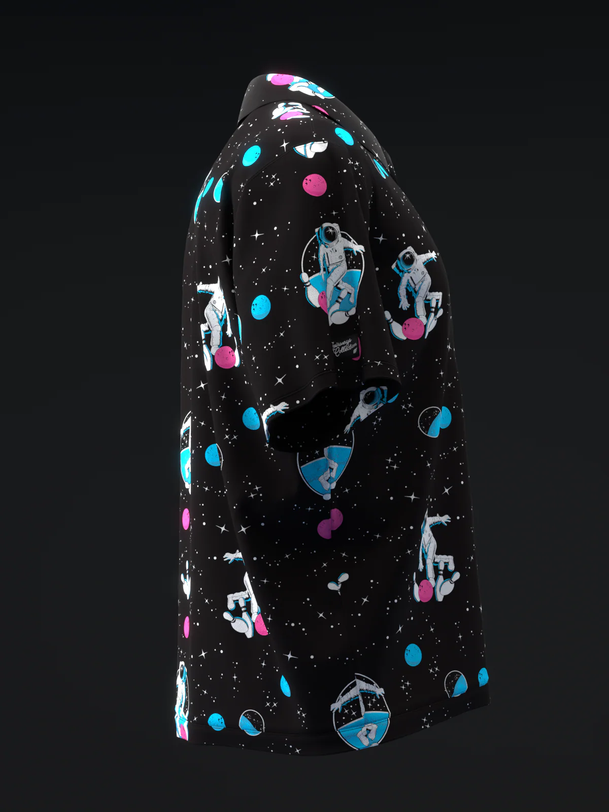 Fairways - Space Bowling Neon Pink Blue - Bowling Polo - Image 4