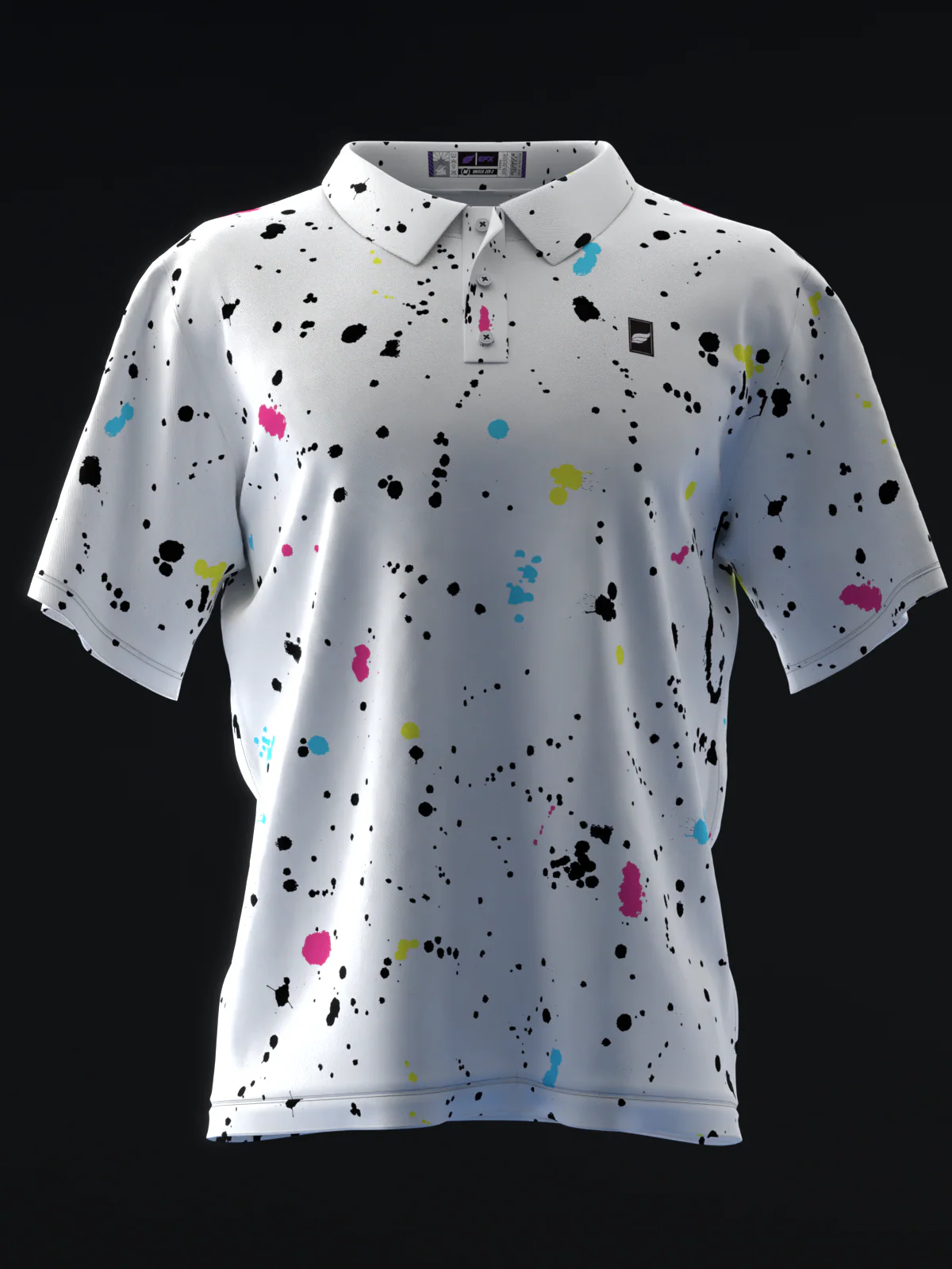 Fairways - Splatter Neon CMYK - Bowling Polo - Image 2