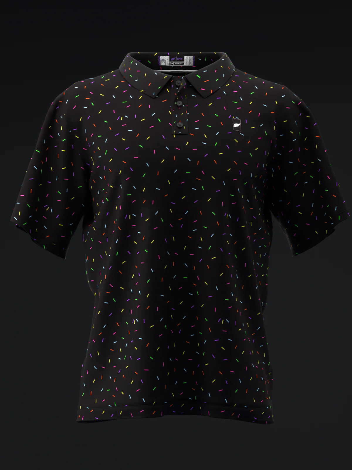 Fairways - Sprinkles Neon Black - Bowling Polo - Image 2
