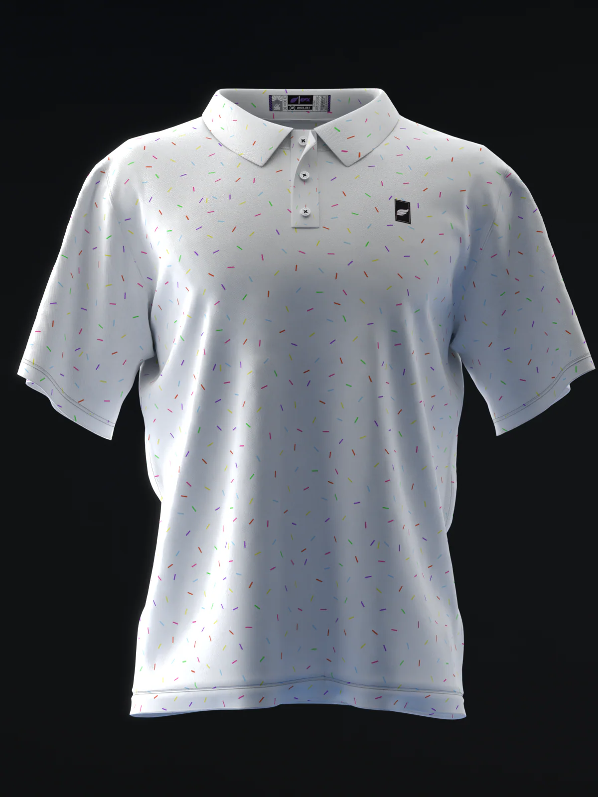 Fairways - Sprinkles Neon White - Bowling Polo - Image 2