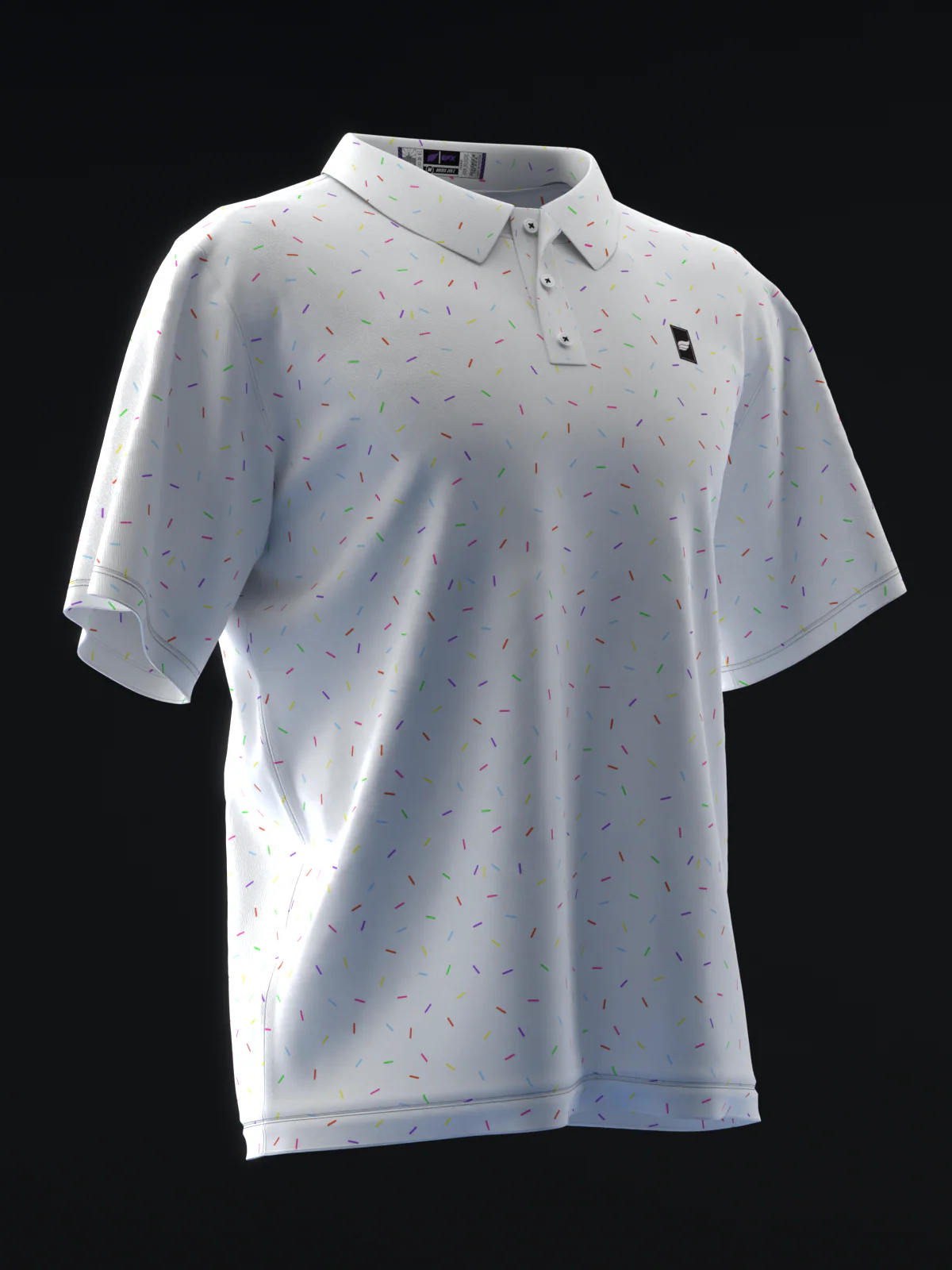 Fairways - Sprinkles Neon White - Bowling Polo - Image 3