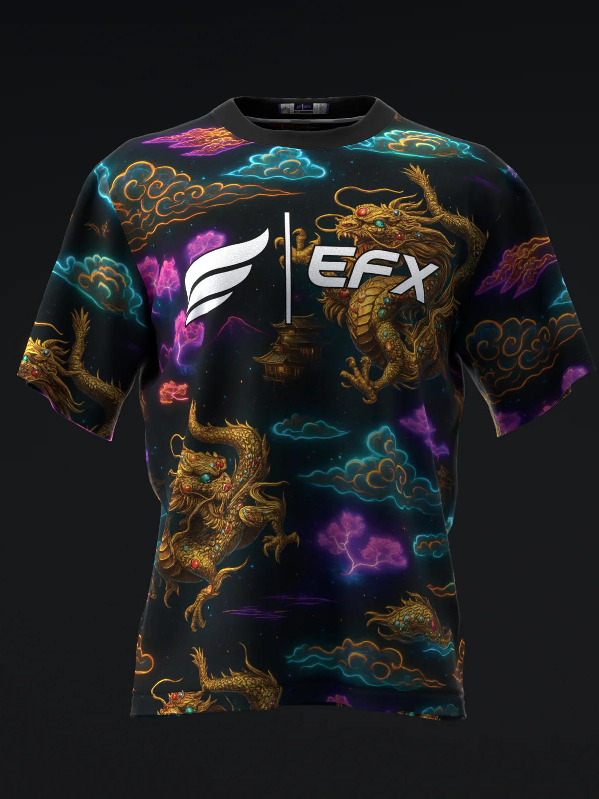 Gem Dragons - Black - Bowling Jersey - Image 2