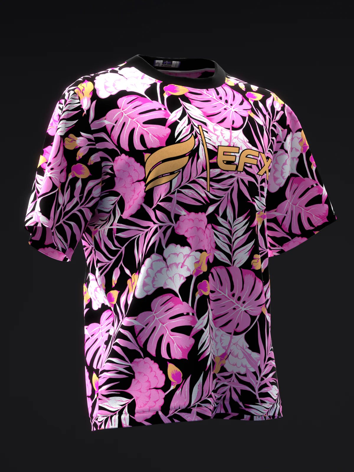Hibiscus - Neon Pink Orange - Bowling Jersey - Image 3