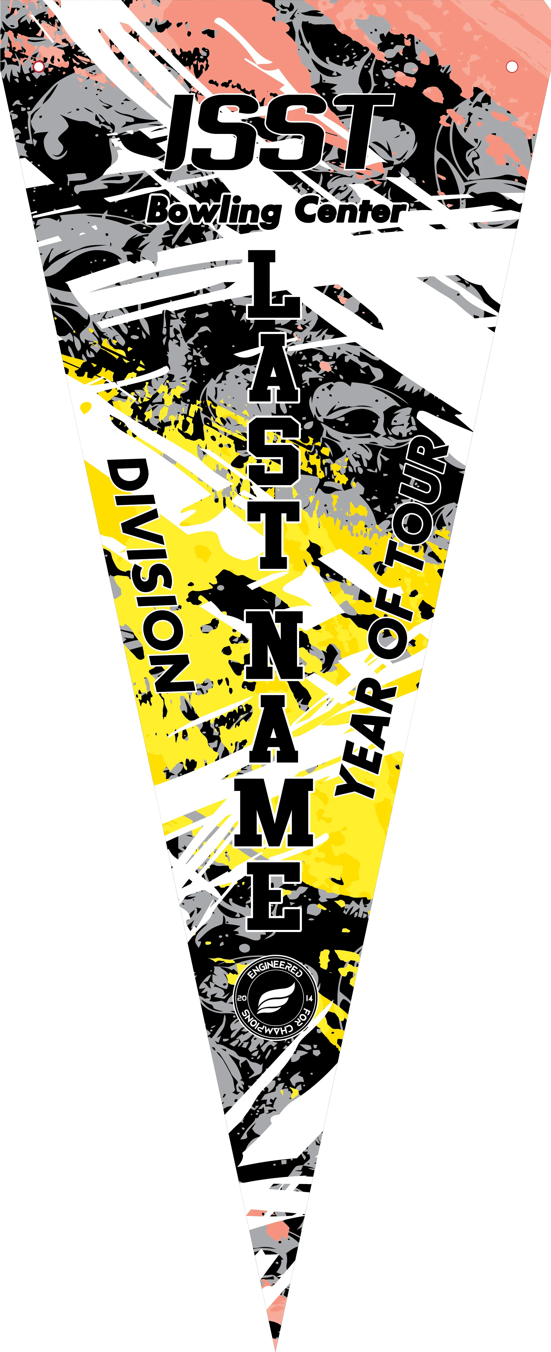 ISST - Pennant Skulls Neon - Bowling Pennant