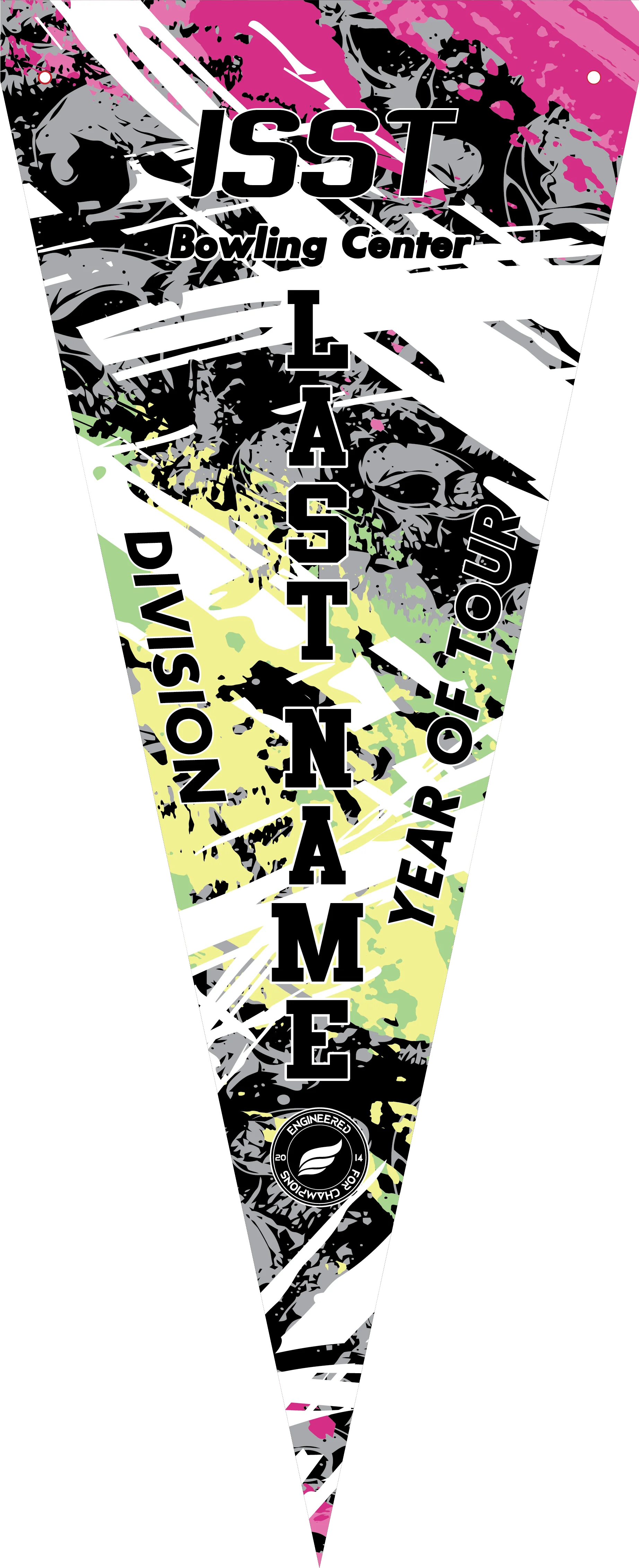 ISST - Pennant Skulls Neon - Bowling Pennant - Image 2