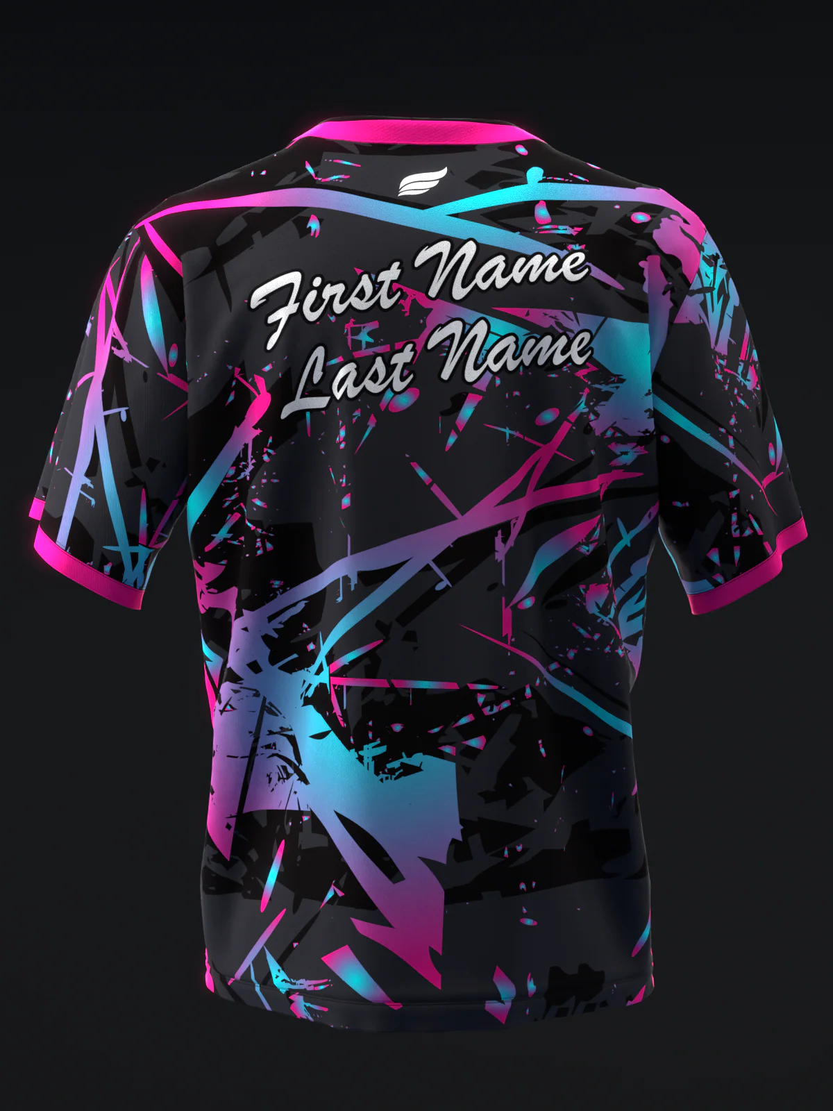 Karma - Neon Pink Blue - Bowling Jersey - Image 5
