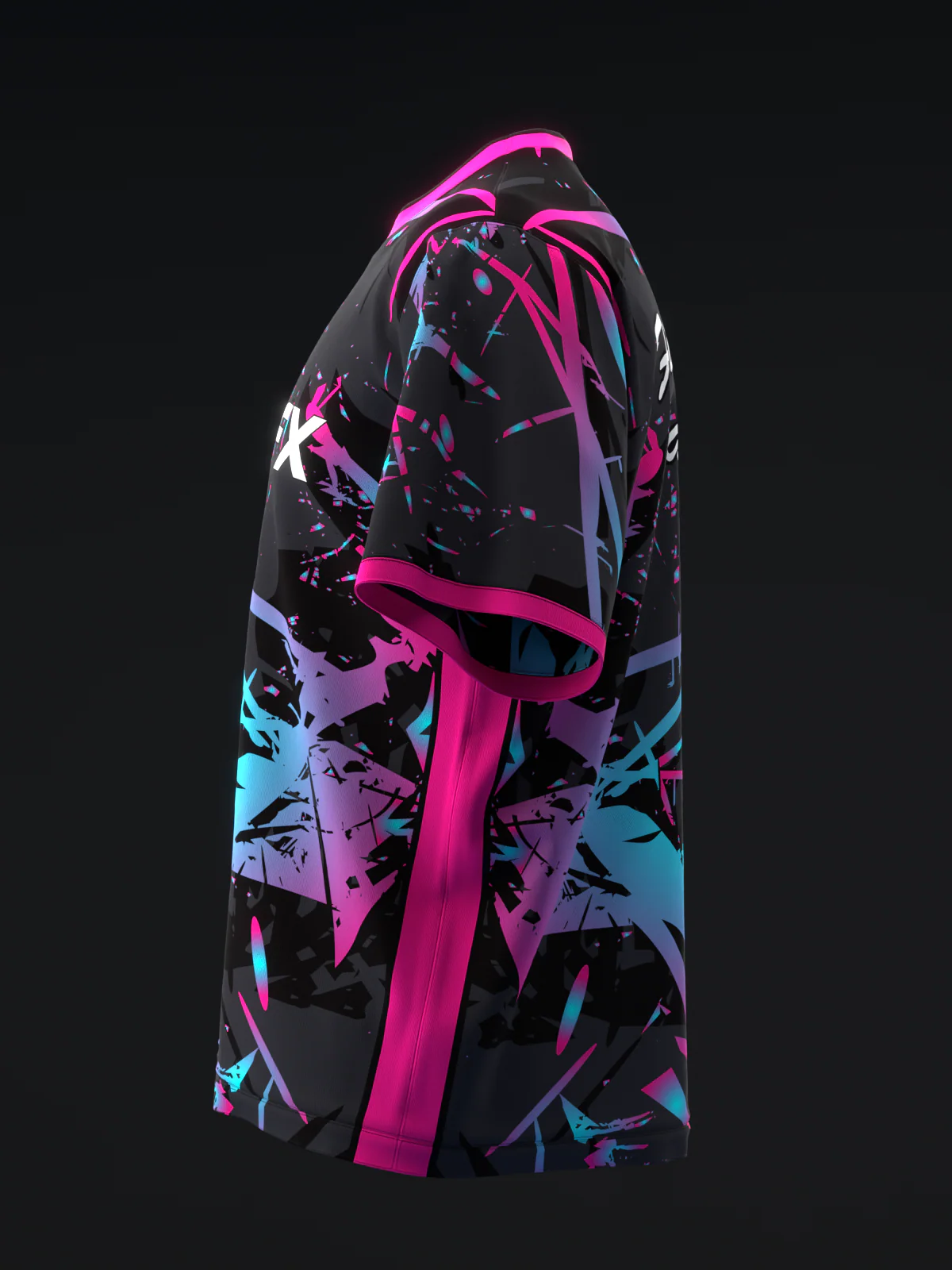 Karma - Neon Pink Blue - Bowling Jersey - Image 6