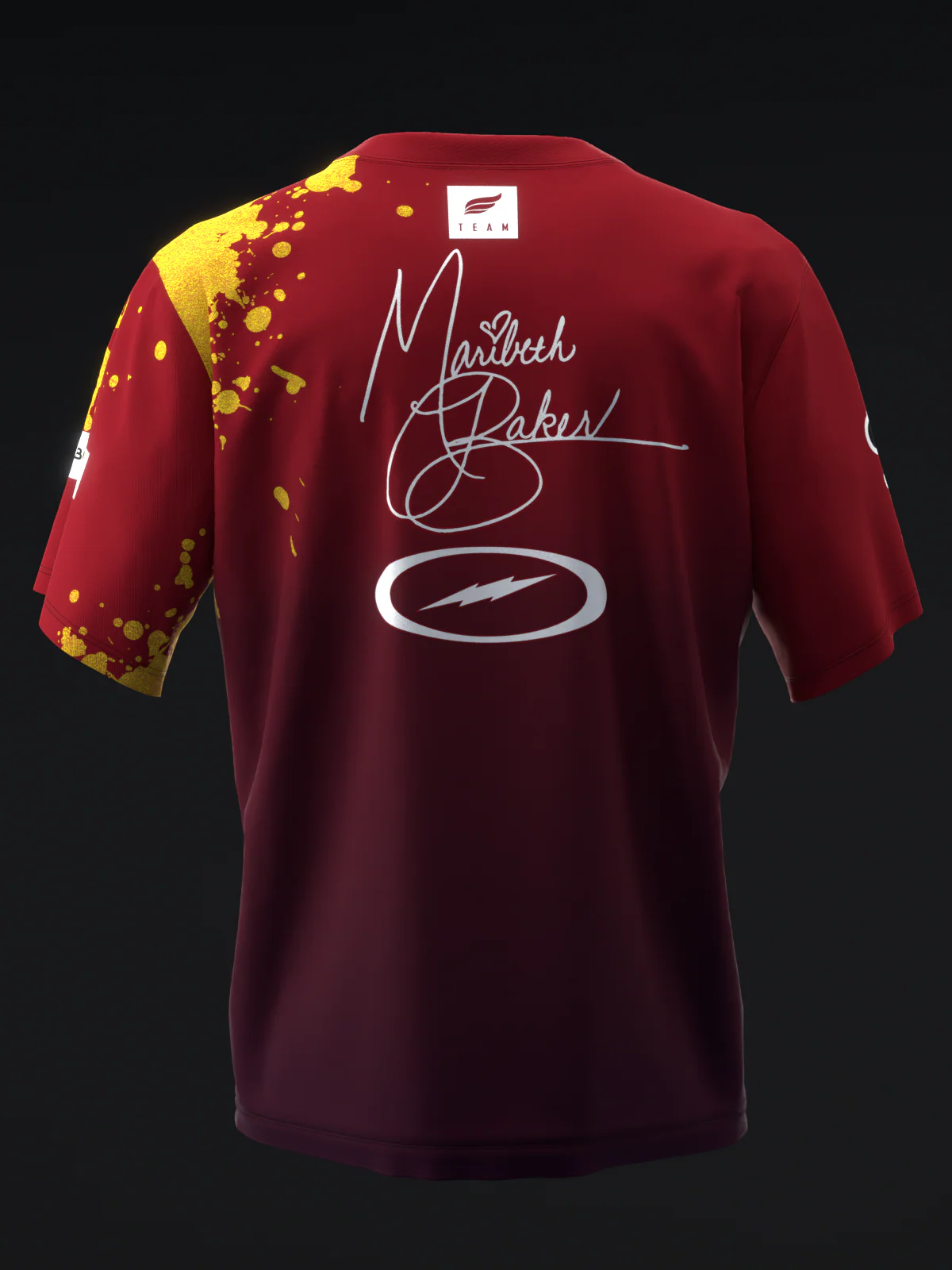 Maribeth Baker 2025 - Gold Wine Splatter - Bowling Jersey - Image 5