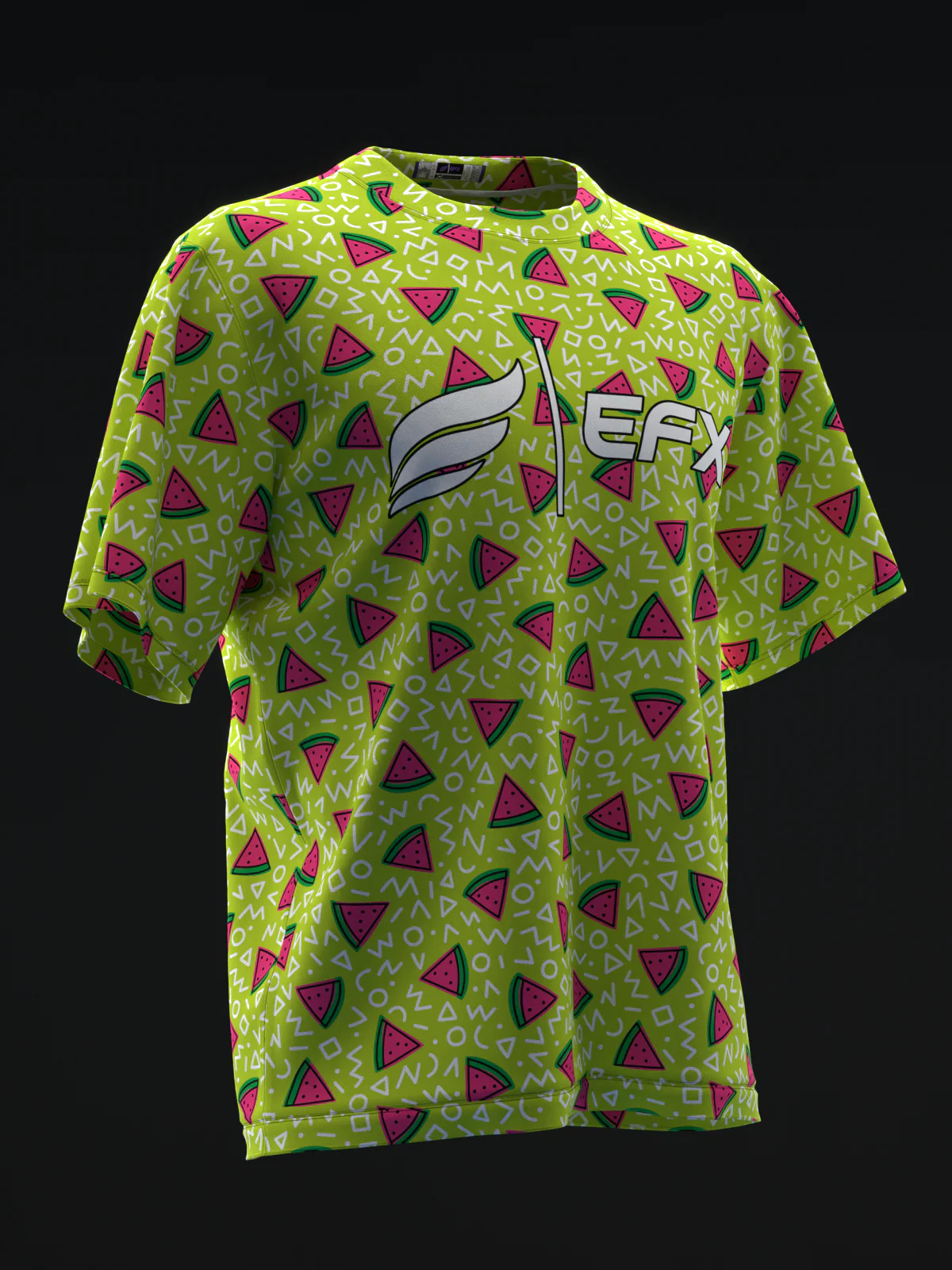 Melon Squiggles - Lime - Bowling Jersey - Image 3