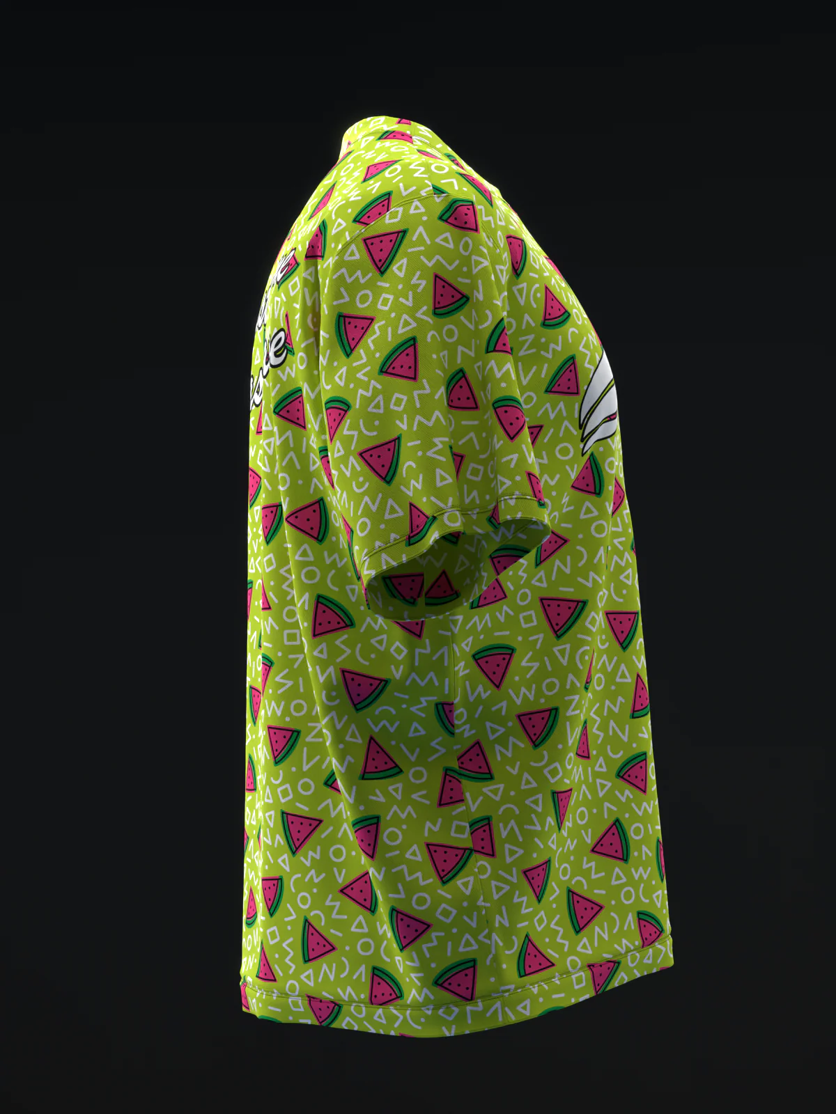 Melon Squiggles - Lime - Bowling Jersey - Image 4