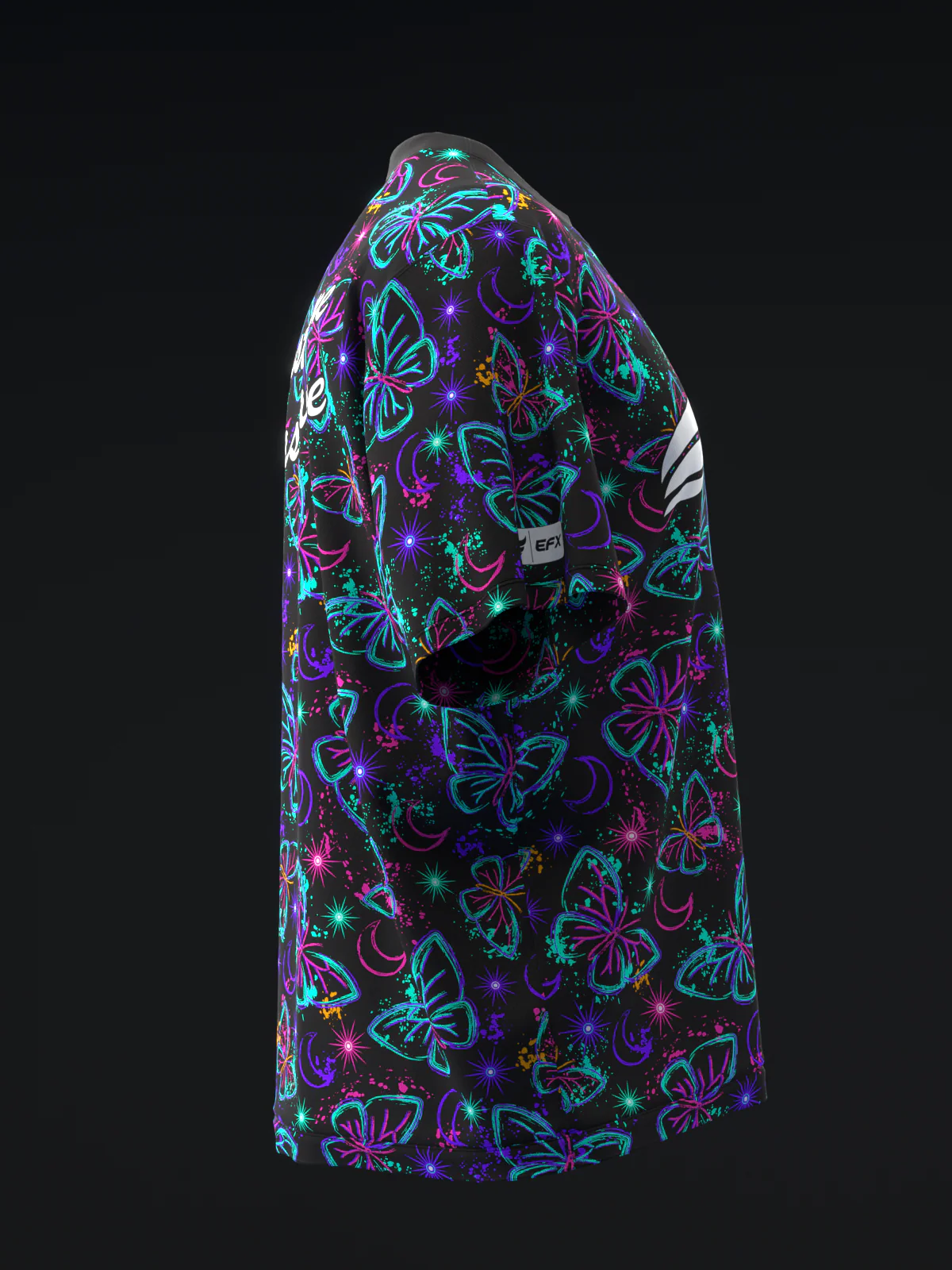 Neon Butterflies - Black - Bowling Jersey - Image 4