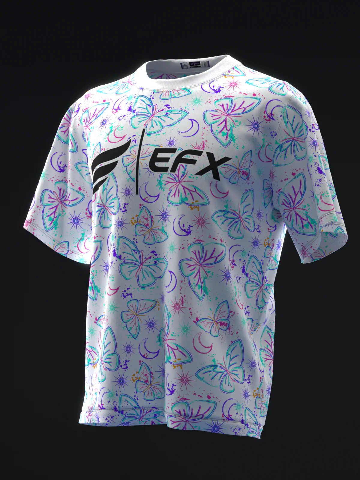 Neon Butterflies - White - Bowling Jersey