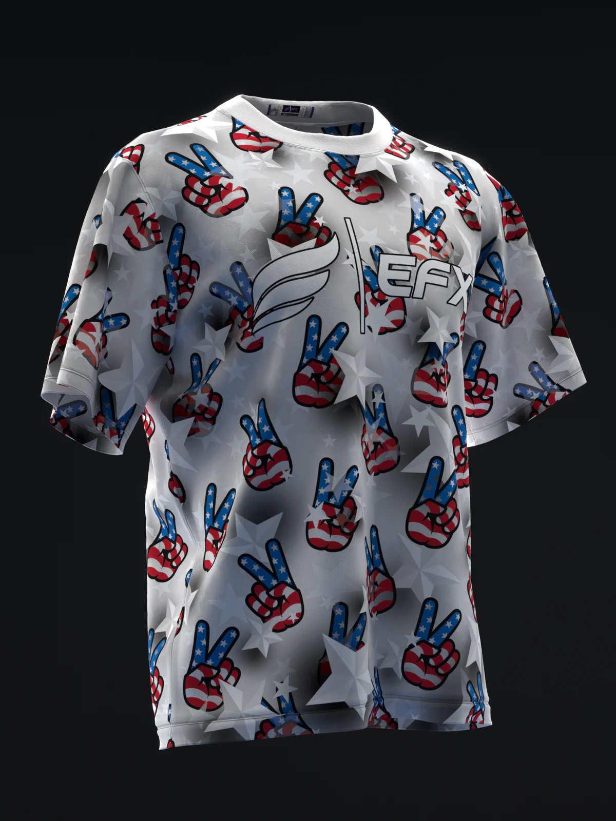 Peace Up - Gray - Bowling Jersey - Image 3