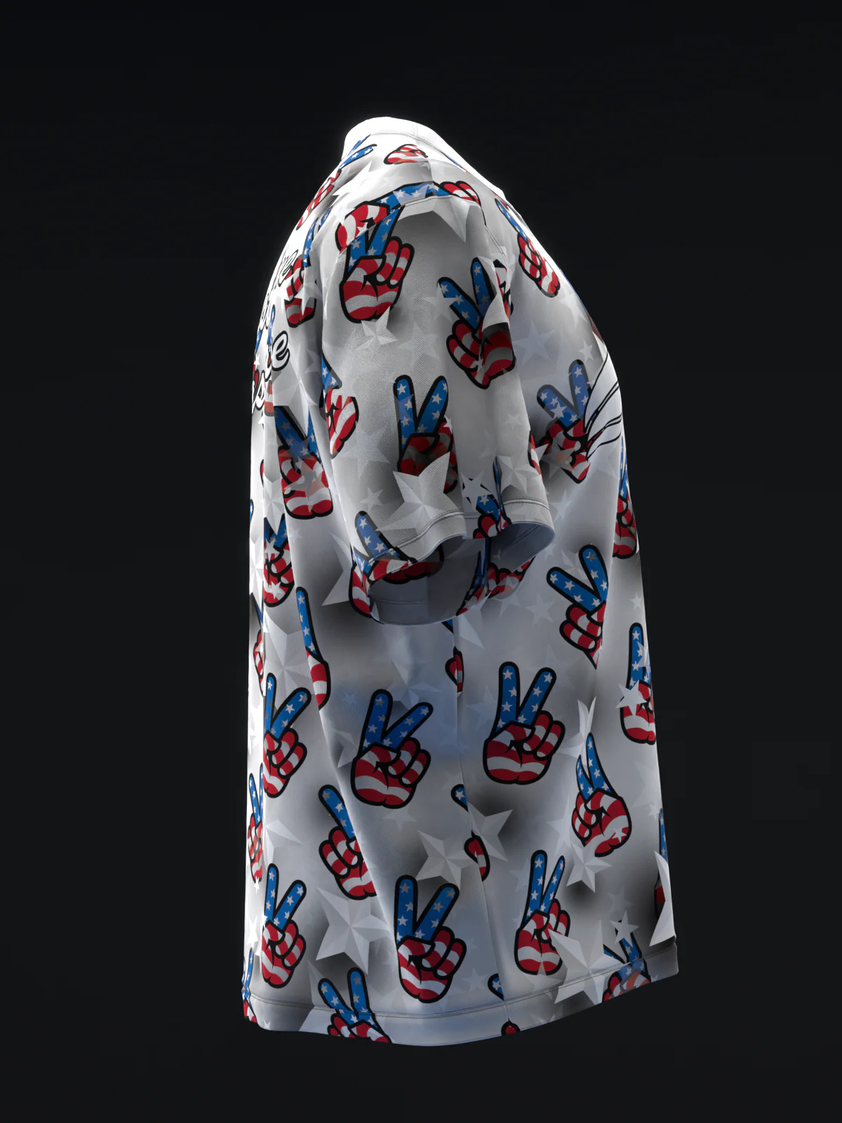 Peace Up - Gray - Bowling Jersey - Image 4