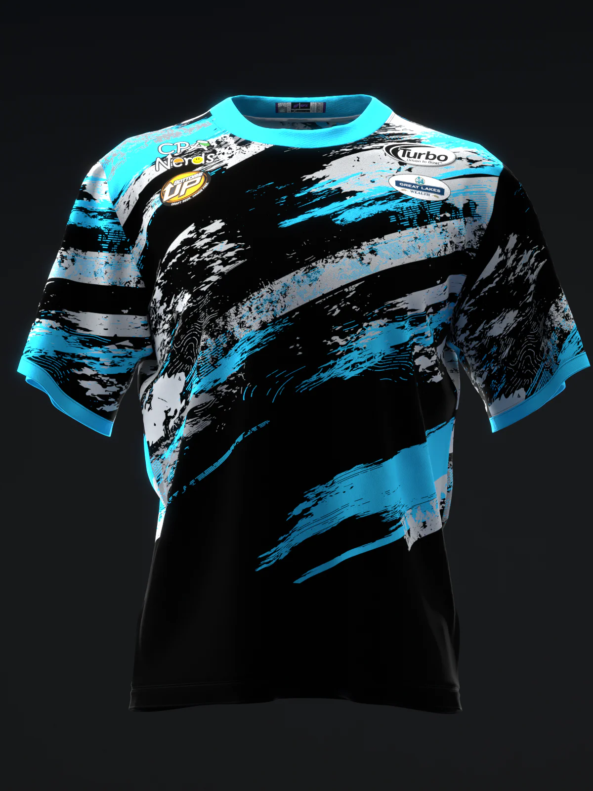 Perry Crowell 2024 - MX25 Black Neon Blue Gray - Bowling Jersey - Image 2