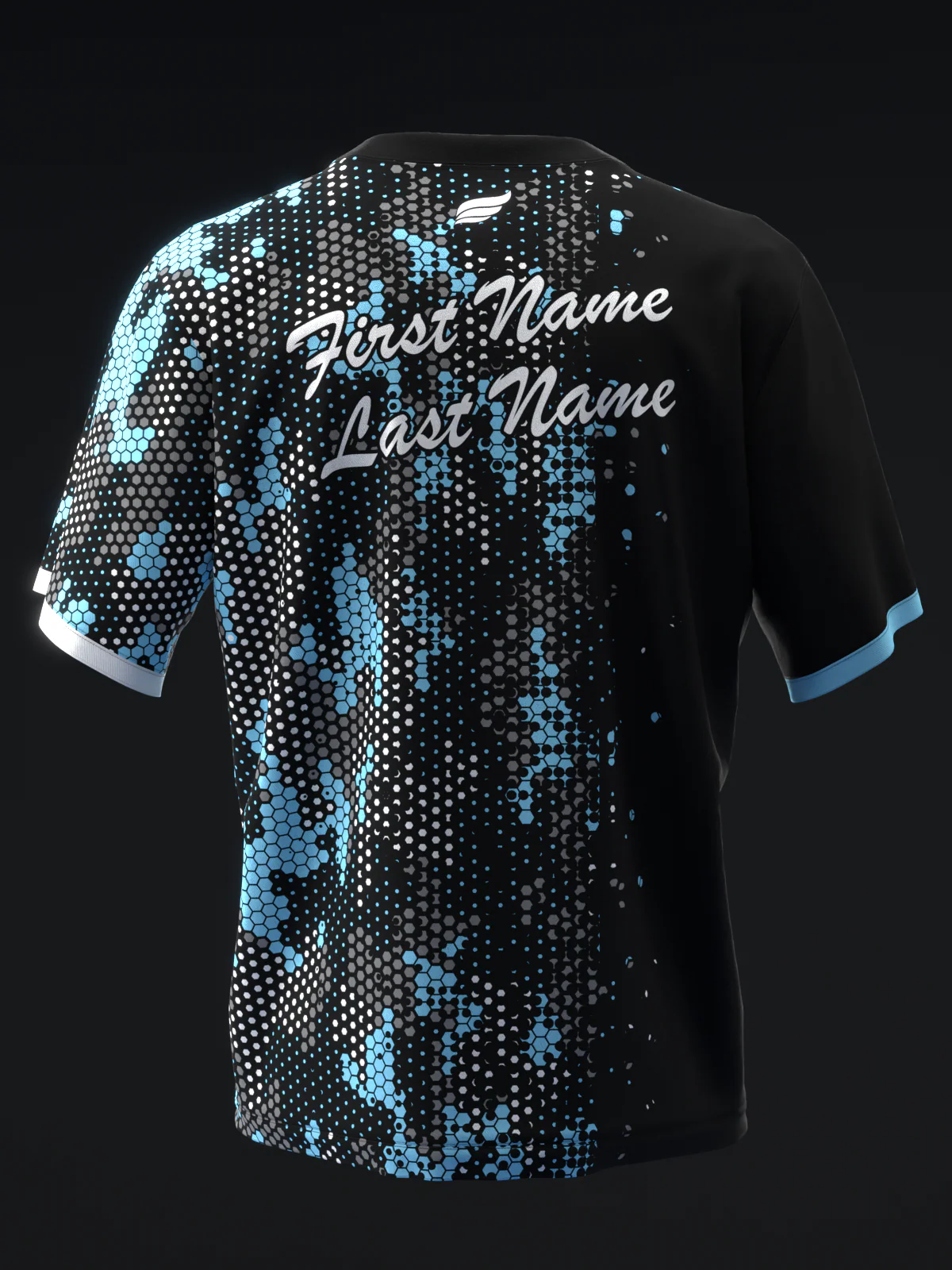 Pixamo - Black Light Blue - Bowling Jersey - Image 5