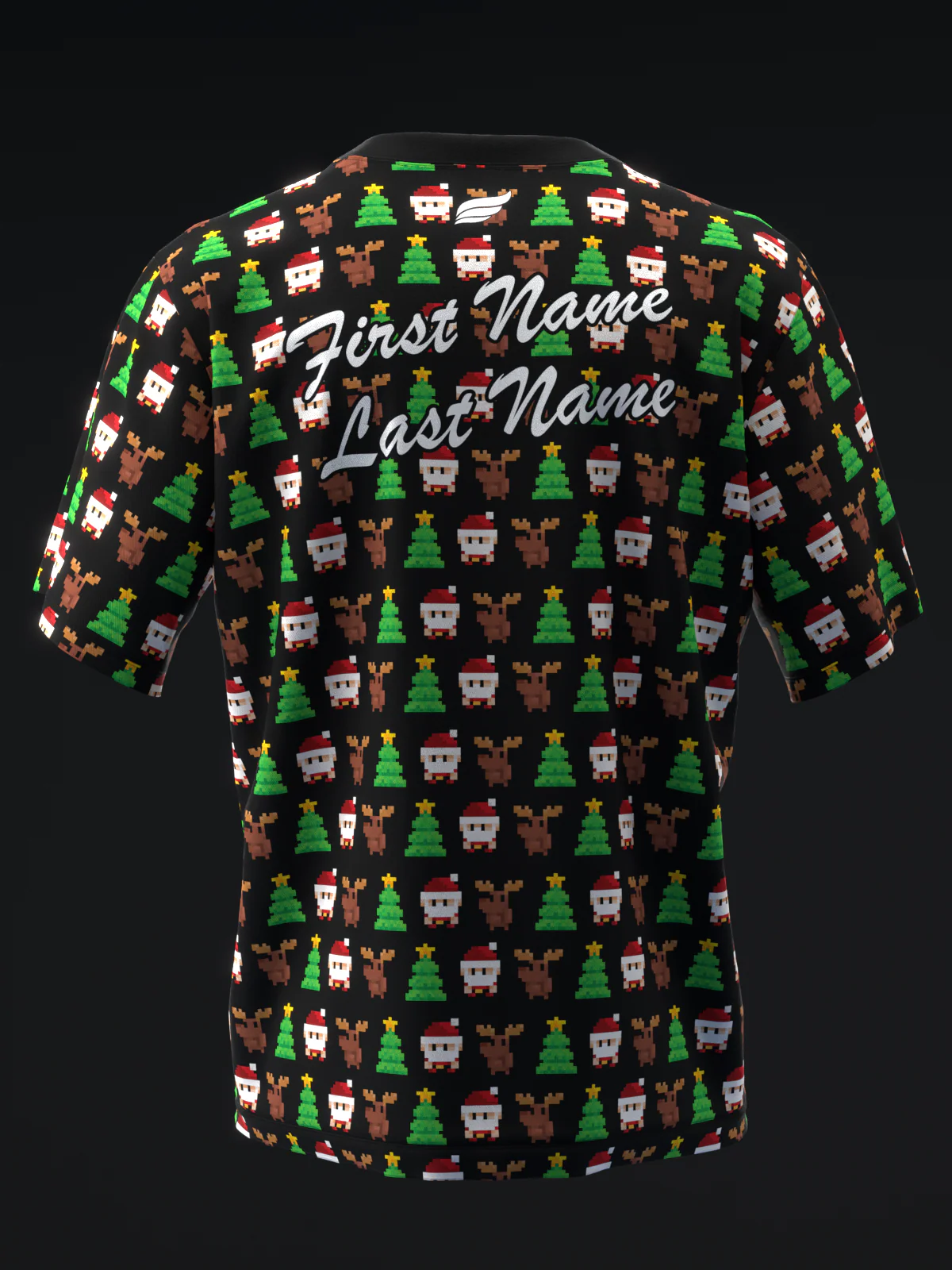 Pixel Christmas - Green - Bowling Jersey - Image 5