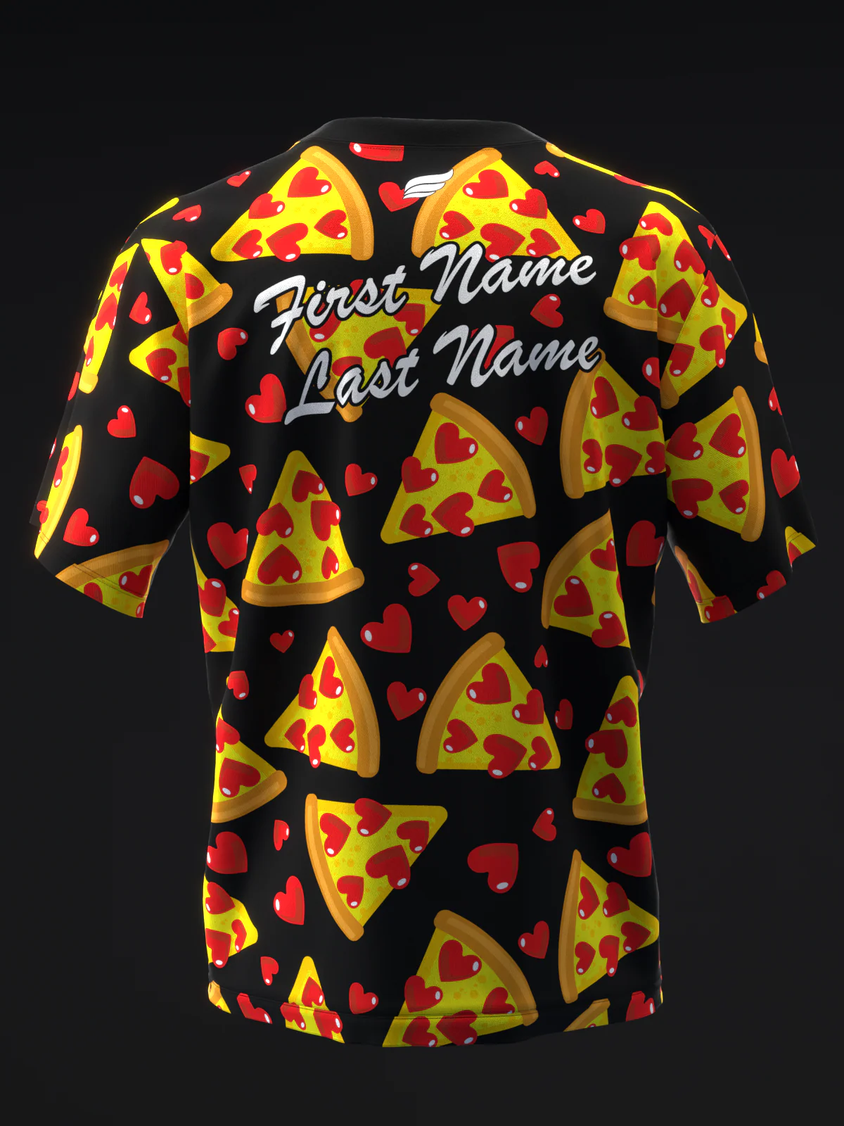 Pizza Hearts - Black - Bowling Jersey - Image 5