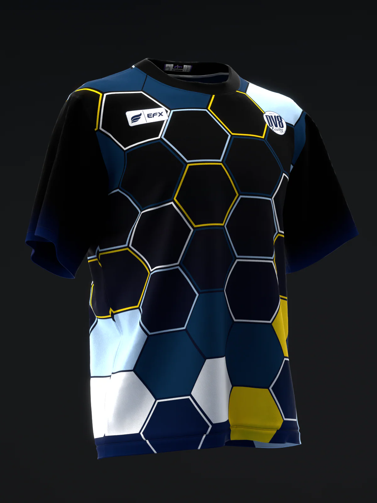 Robert Vater 2025 - Homage Honeycomb Navy Yellow - Bowling Jersey - Image 3