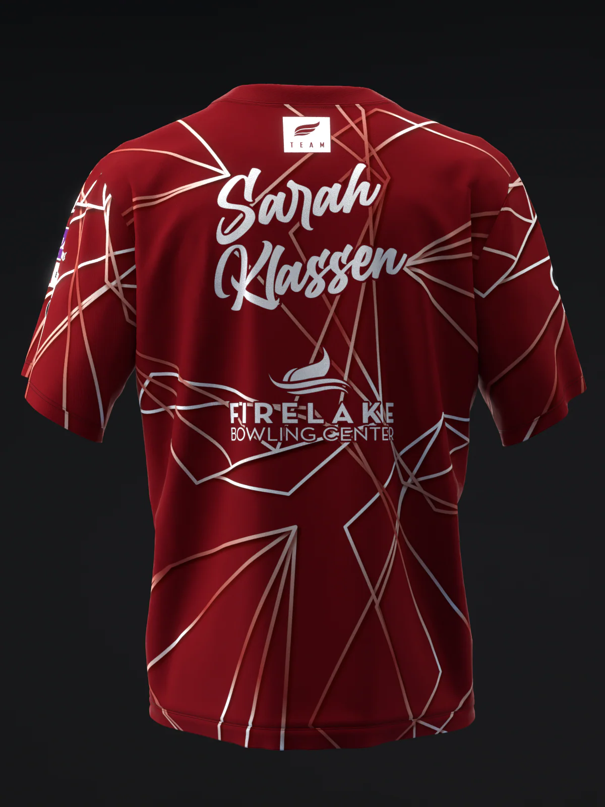 Sarah Klassen 2025 - Geometrical Polyhedron Maroon - Bowling Jersey - Image 5