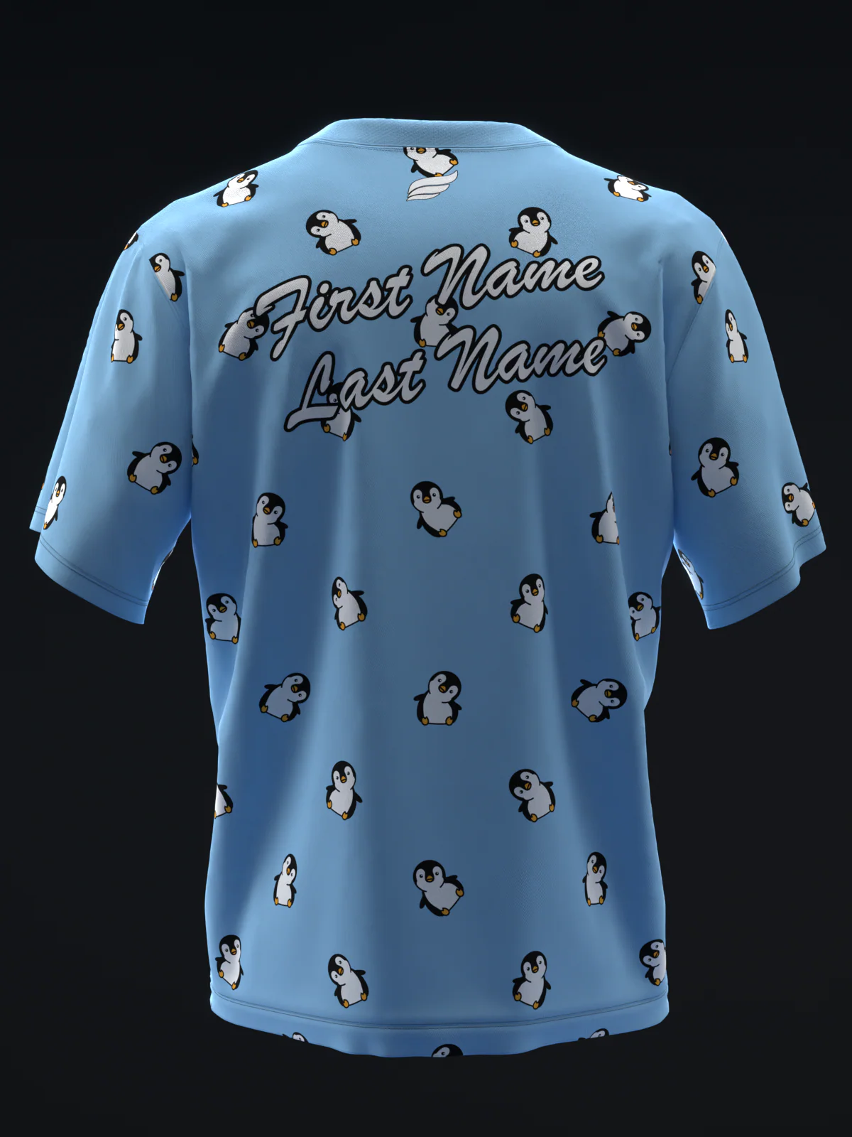 Silly Penguins - Blue - Bowling Jersey - Image 5