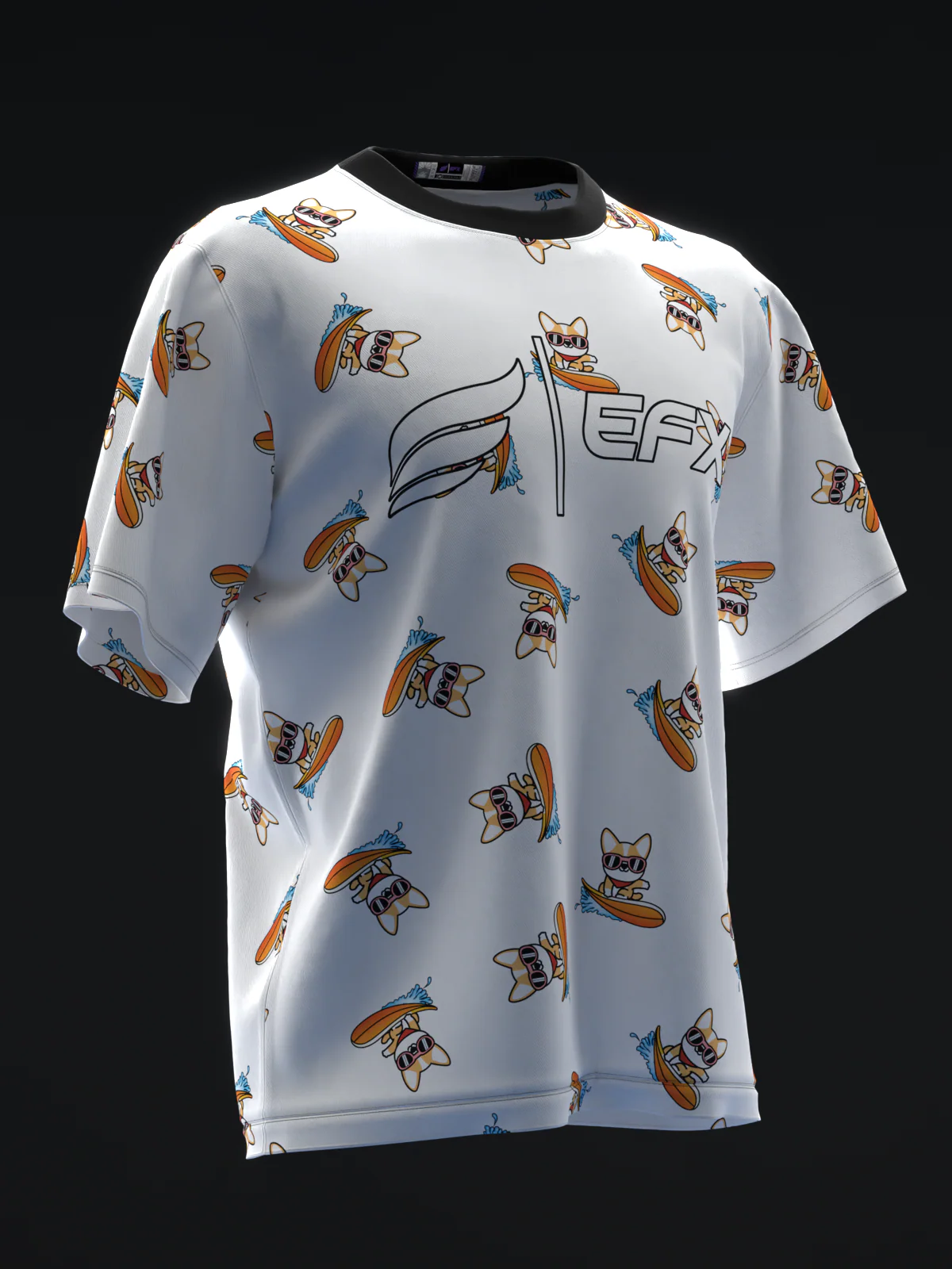 Surf Corgi - White - Bowling Jersey - Image 4