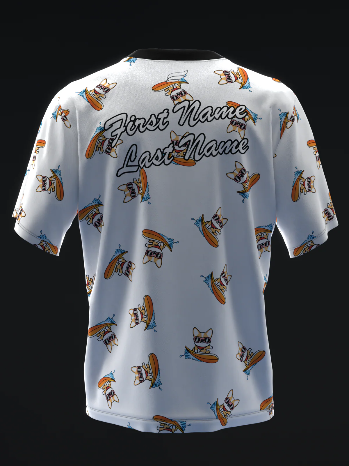 Surf Corgi - White - Bowling Jersey - Image 5