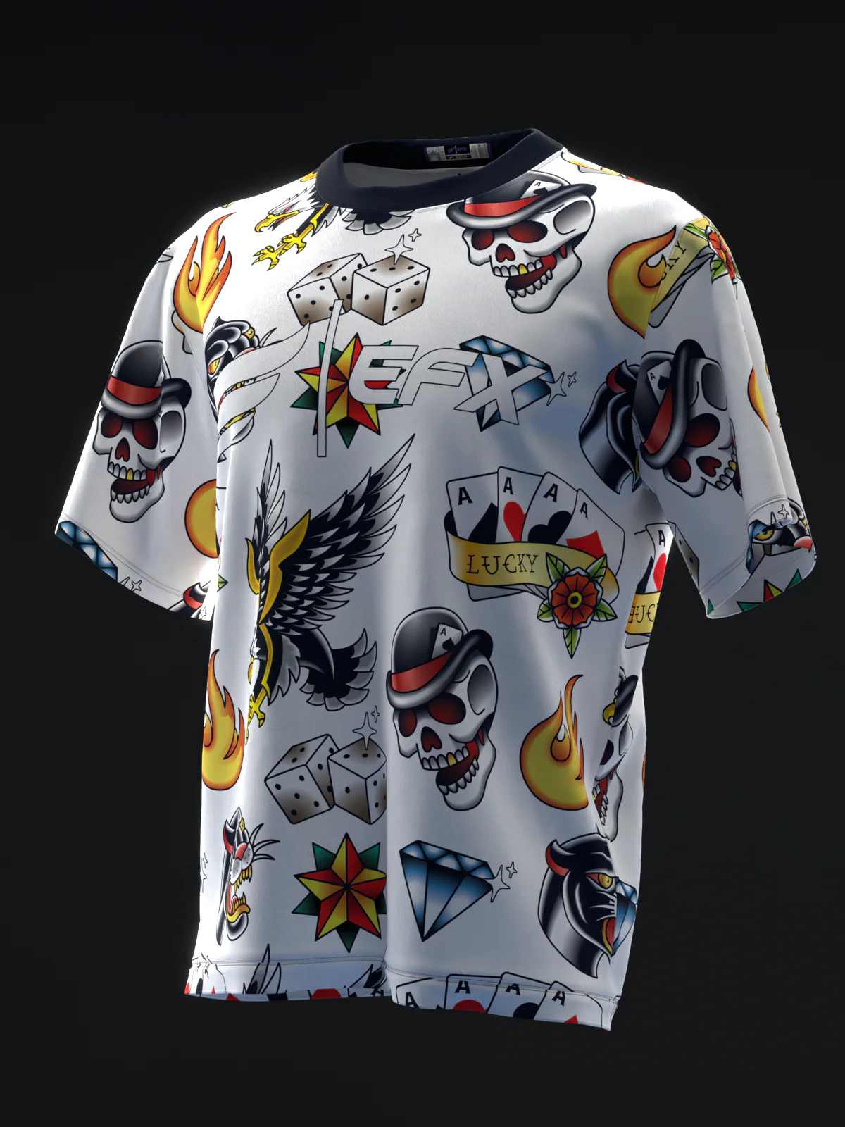 Traditional Tattoo - White - Bowling Jersey