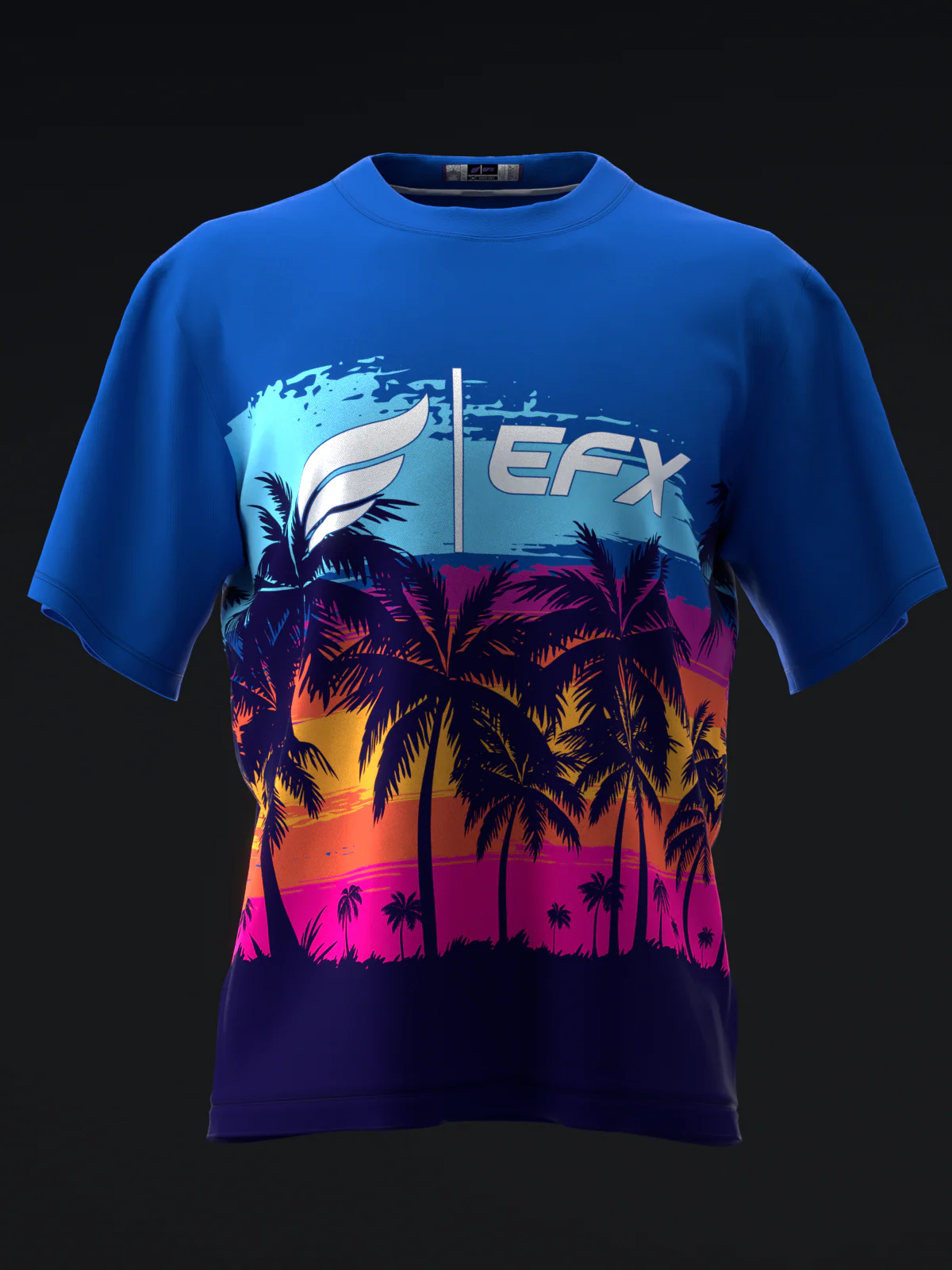 Vibrant Palms - Blue - Bowling Jersey - Image 2