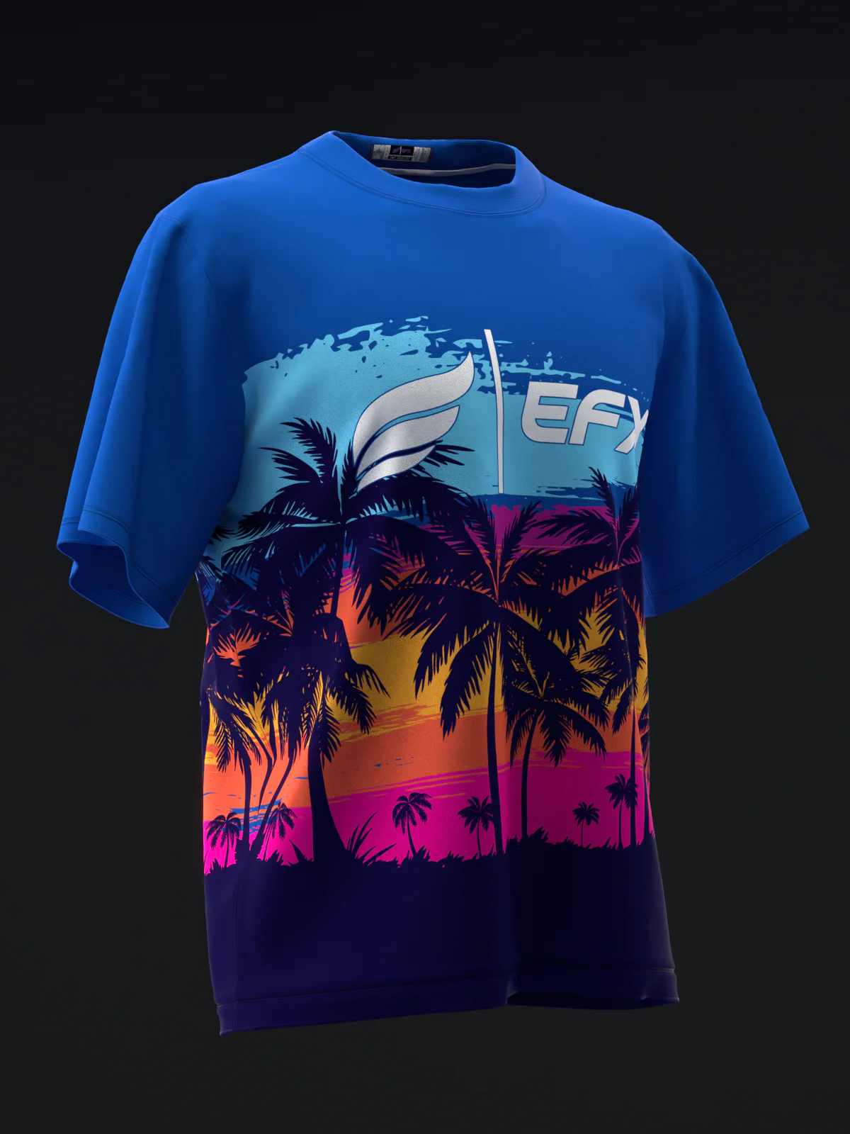 Vibrant Palms - Blue - Bowling Jersey - Image 3