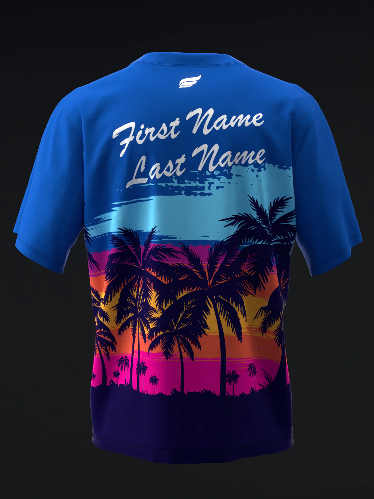 Vibrant Palms - Blue - Bowling Jersey - Image 5