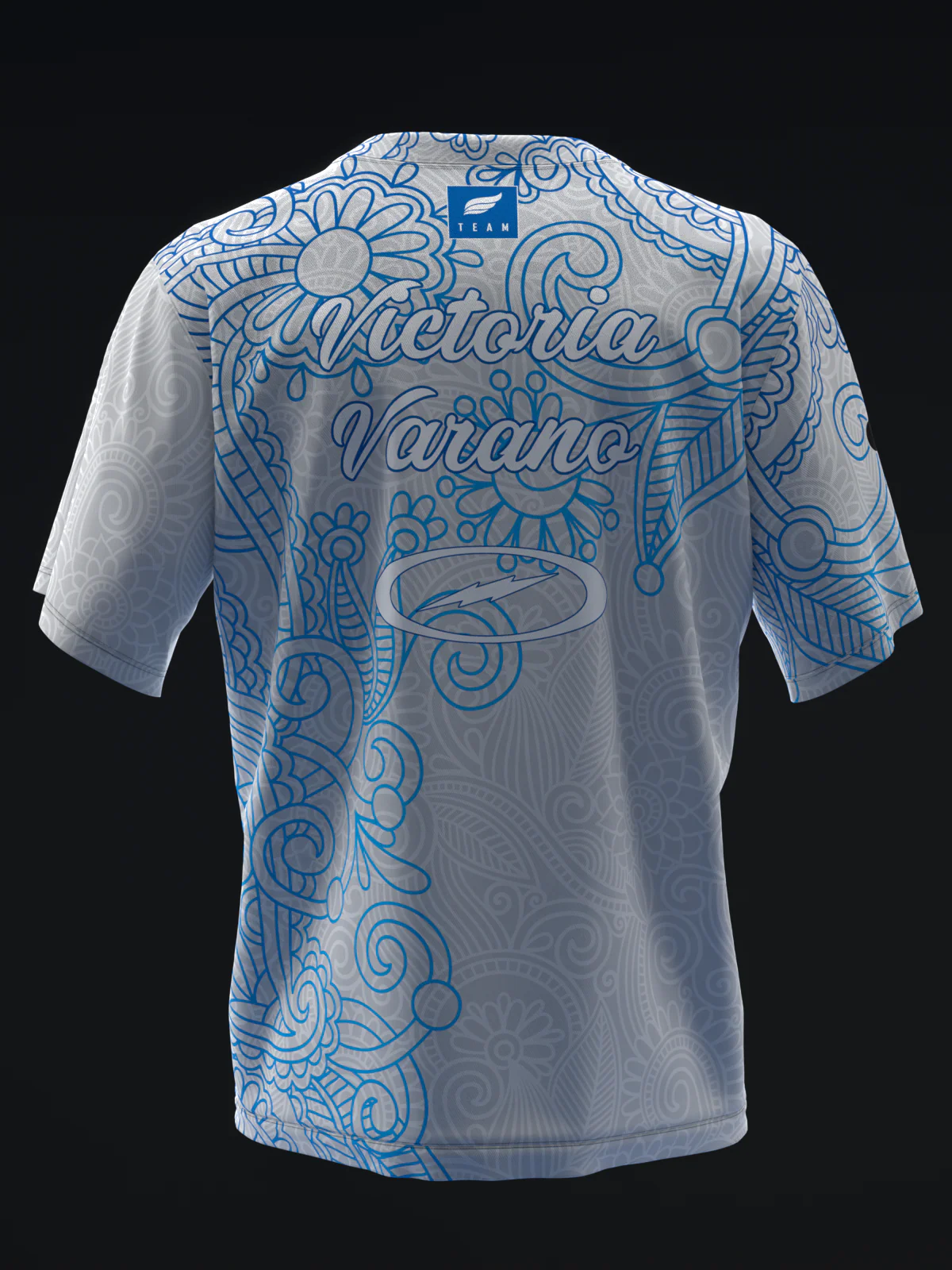 Victoria Varano 2024 - Paisley Gray Blue - Bowling Jersey - Image 5