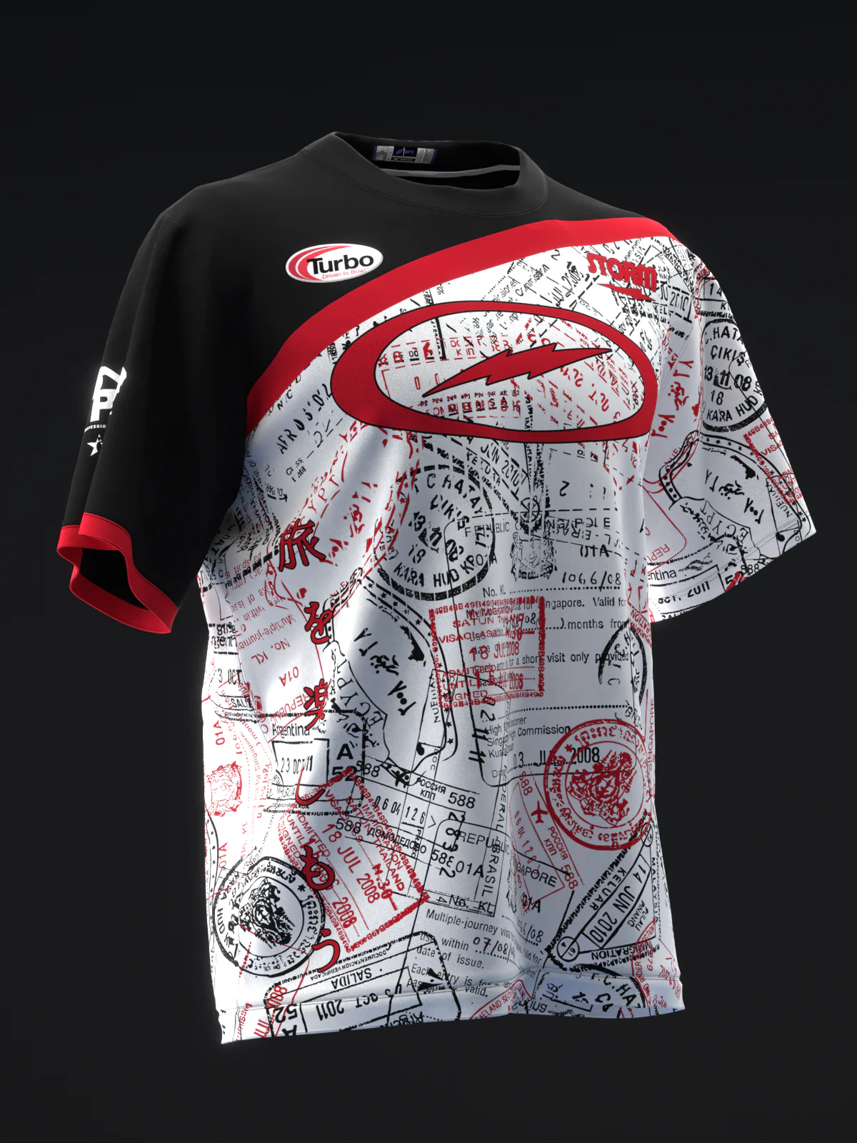 Victoria Varano 2024 - Stamps Black White Red - Bowling Jersey - Image 3
